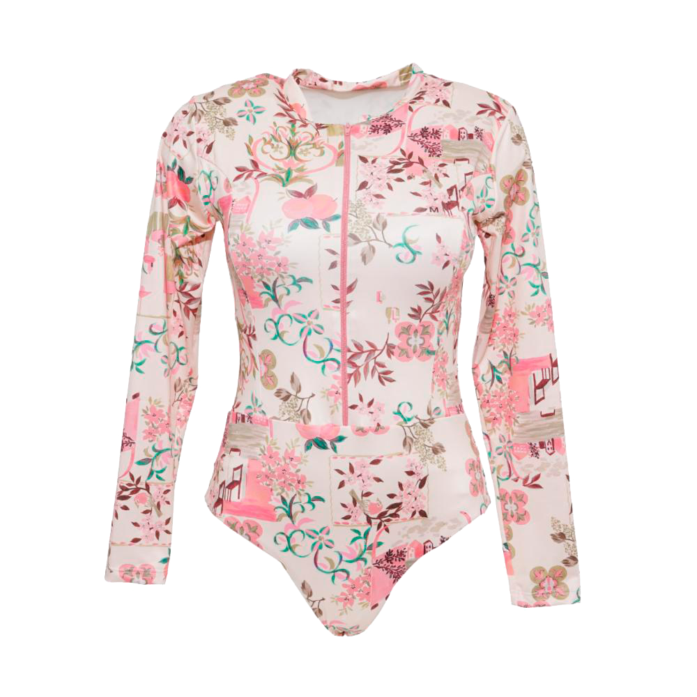 Traje De Baño Estampado Mangas Largas Cuello Redondo TALULAH”
class=